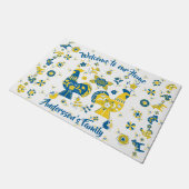 Swedish Folk Dala Rooster Deurmat (Schuin)