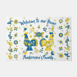 Swedish Folk Dala Rooster Deurmat
