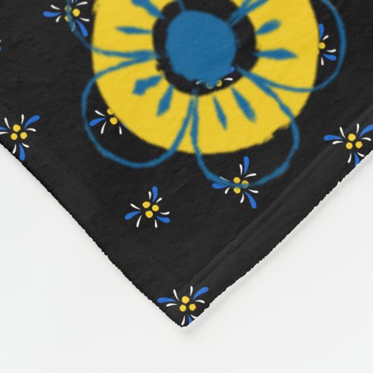 Swedish Folk Dala Rooster Fleece Deken (Hoek)