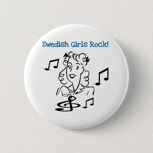 Swedish Girls Rock Ronde Button 5,7 Cm (Voorkant)
