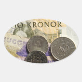 Swedish kroner ovale sticker (Voorkant)