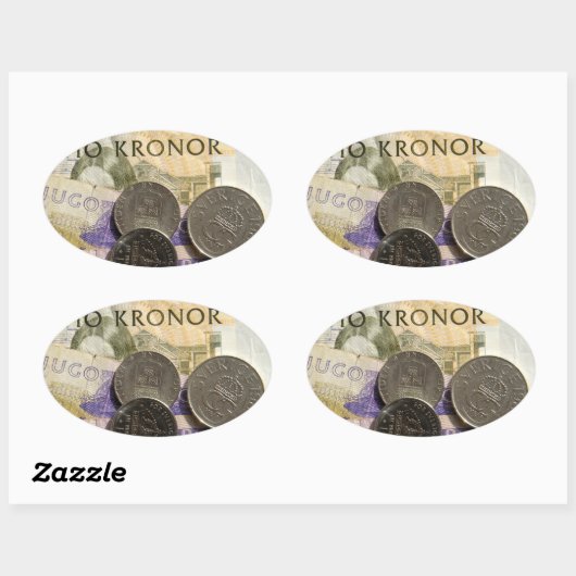 Swedish kroner ovale sticker (Vel)
