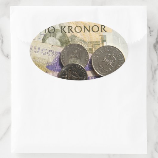 Swedish kroner ovale sticker (Tas)