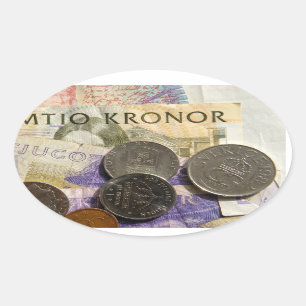 Swedish kroner ovale sticker