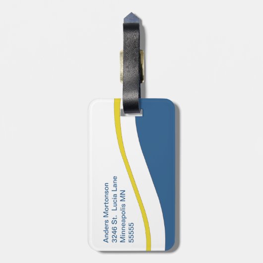 Swedish Three Crowns Flygvapnet Bagagelabel (Achterkant verticaal)