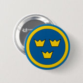 Swedish Three Crowns Flygvapnet Ronde Button 5,7 Cm (Voorkant /achterkant)