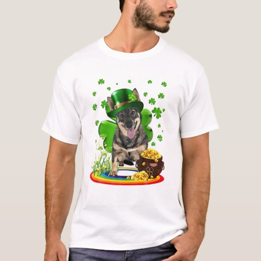Swedish Vallhund St Patricks Day T-shirt (Voorkant)