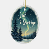 Swedish Winter Magic "Jul i Sverige" Keramisch Ornament (Rechts)