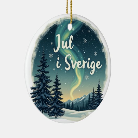 Swedish Winter Magic "Jul i Sverige" Keramisch Ornament (Rechts)