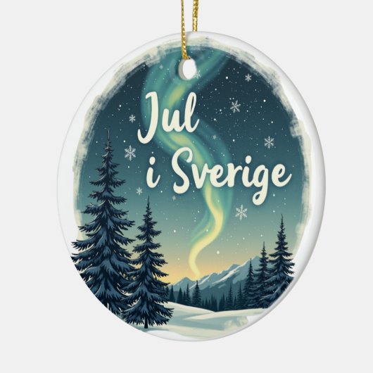 Swedish Winter Magic "Jul i Sverige" Keramisch Ornament (Links)