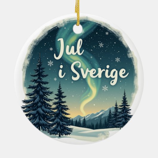 Swedish Winter Magic "Jul i Sverige" Keramisch Ornament (Achterkant)
