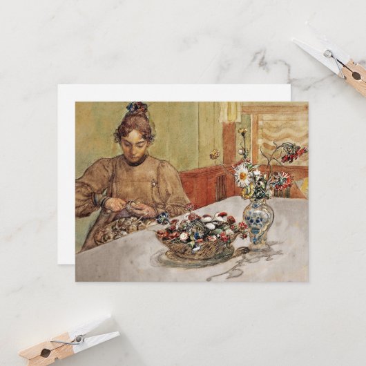 Swedish Woman Peeling Apples  Kaart (Voorkant / Achterkant in situ)