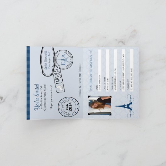 Swee 16th Birthday Passport Invitation (Binnen)