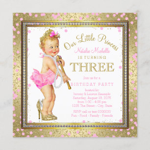 Sweel Little Princess 3e verjaardagsfeestje Kaart