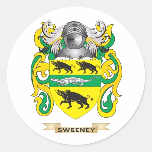 Sweeney Coat of Arms (Familiecrest) Ronde Sticker (Voorkant)
