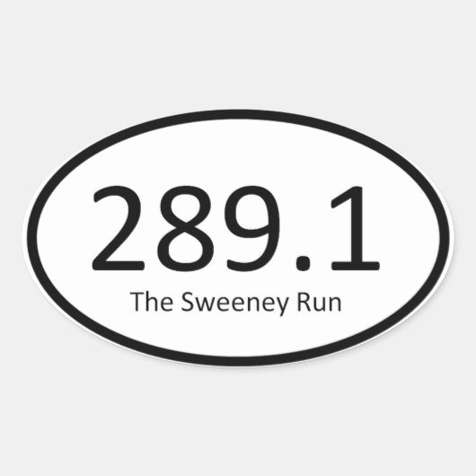 Sweeney Run - 289,1 Ovale Sticker (Voorkant)