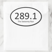Sweeney Run - 289,1 Ovale Sticker (Tas)