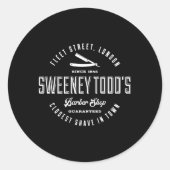 Sweeney Todd's kapperszaak Ronde Sticker (Voorkant)