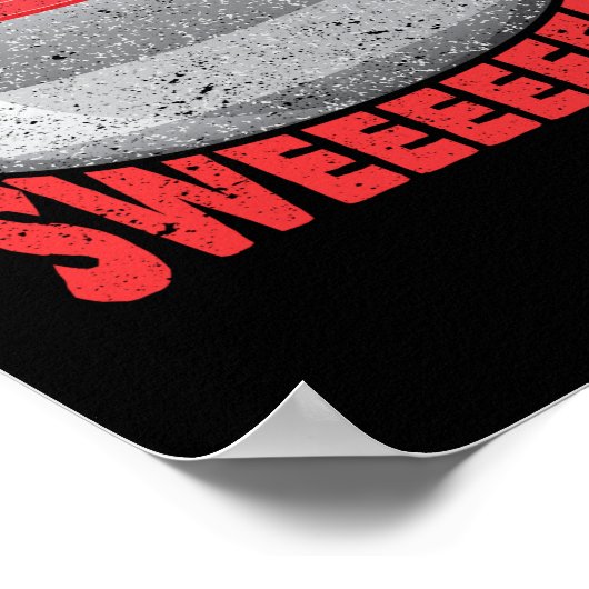 Sweep Curling-spelers Rock Stone Broom Winter Poster (Hoek)