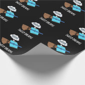 Sweep Dreams Funny Broom Pun Dark BG Cadeaupapier (Hoek)