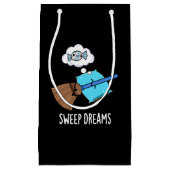 Sweep Dreams Funny Broom Pun Dark BG Klein Cadeauzakje (Voorkant)