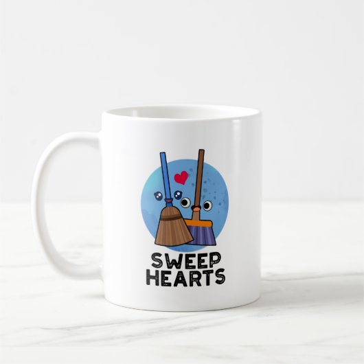 Sweep Hearts Funny Sweet Hearts Broom Pun Koffiemok (Links)