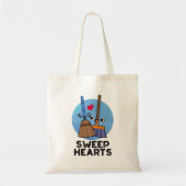 Sweep Hearts Funny Sweet Hearts Broom Pun Tote Bag (Voorkant)