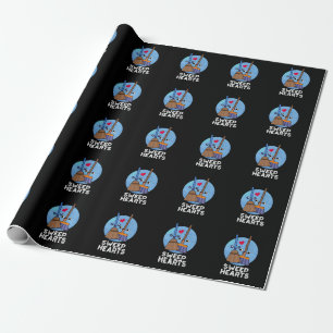 Sweep Hearts Grappig Koppel Pun Donkere BG Cadeaupapier