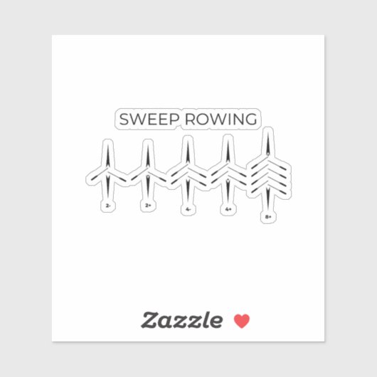 Sweep Roeiboot types Sticker (Vel)