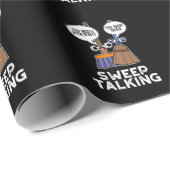 Sweep Talk Funny Sweet Talk Broom Pun Dark BG Cadeaupapier (Rol Hoek)