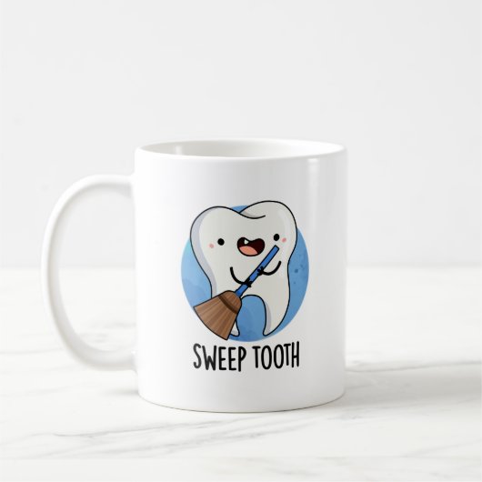 Sweep Tooth Funny Dental Pun Koffiemok (Links)