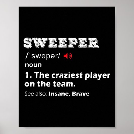 Sweeper Positie Jeugd Voetbal League Team Geschenk Poster (Voorkant)