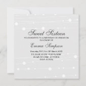 Sweet16 Blauw & Wit Kralen Verjaardag Uitnodiging (Achterkant)