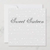 Sweet16 Blauw & Wit Kralen Verjaardag Uitnodiging (Voorkant)