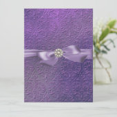 Sweet16 Bow & Damask Verjaardag Uitnodigen Kaart (Staand voorkant)