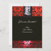 SWEET16 PARTIJ, RODE, ZWARTE EN WITTE DAMASK KAART (Achterkant)