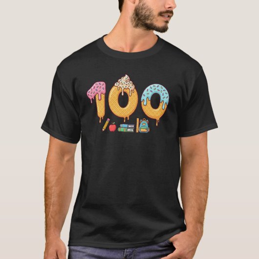 Sweet 100 Days of School Ice Cream Celebration  T-shirt (Voorkant)