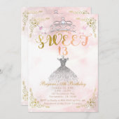 SWEET 13 13e Prinses Roze Sparkle Verjaardagsfeest Kaart (Voorkant / Achterkant)