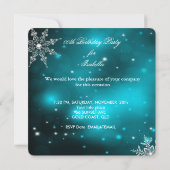 Sweet 13 13th Birthday Blauwgroen Winter Wonderlan Kaart (Achterkant)