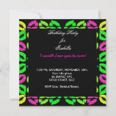 Sweet 13 13th Birthday Lips Koe Limoen Roze zwart Kaart (Achterkant)