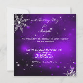 Sweet 13 13th Birthday Paars Winter Wonderland 2 Kaart (Achterkant)