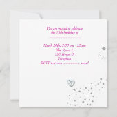 Sweet 13 13th Birthday Party Girls Hot Pink Kaart (Achterkant)