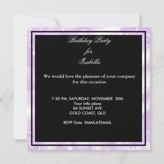 Sweet 13 13th Birthday Zebra Paars Black Kaart (Achterkant)