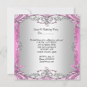 Sweet 13 13th roze Silver Tiara Birthday Party 2 Kaart (Achterkant)