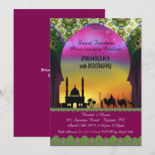 Sweet 14 verjaardagsuitnodiging, Arabische nacht Kaart (Voorkant / Achterkant)