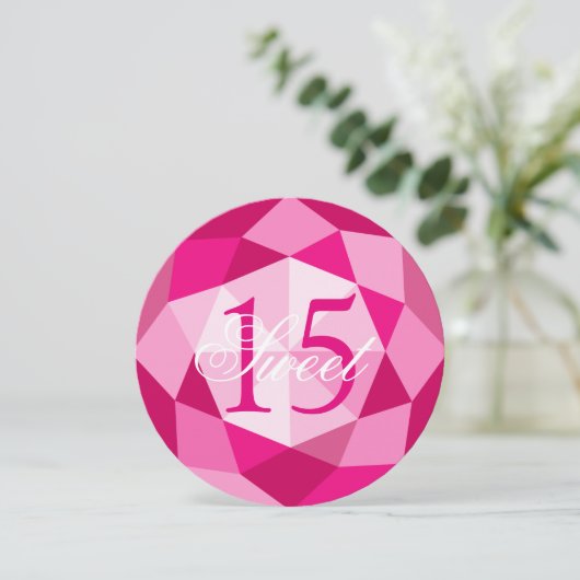 Sweet 15 Quinceañera Verjaardagsfeestuitnodigingen Kaart (Staand voorkant)