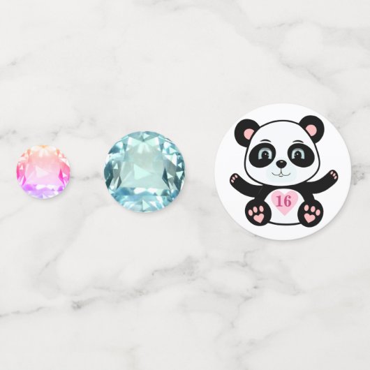 Sweet 15th 16th Birthday Edelstenen Confetti (Achterkanten)