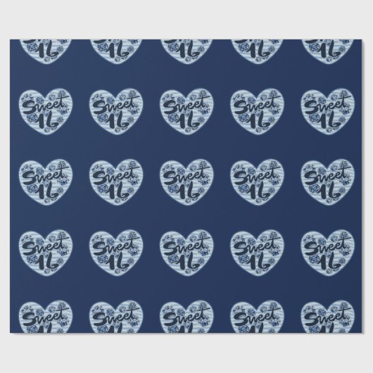 Sweet 16 16e verjaardagsfeestje cadeaupapier (Vlak)