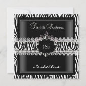 Sweet 16 16e Zebra Lace Sweet Sixteen 2 Kaart (Voorkant)