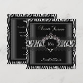 Sweet 16 16e Zebra Lace Sweet Sixteen Kaart (Voorkant / Achterkant)
